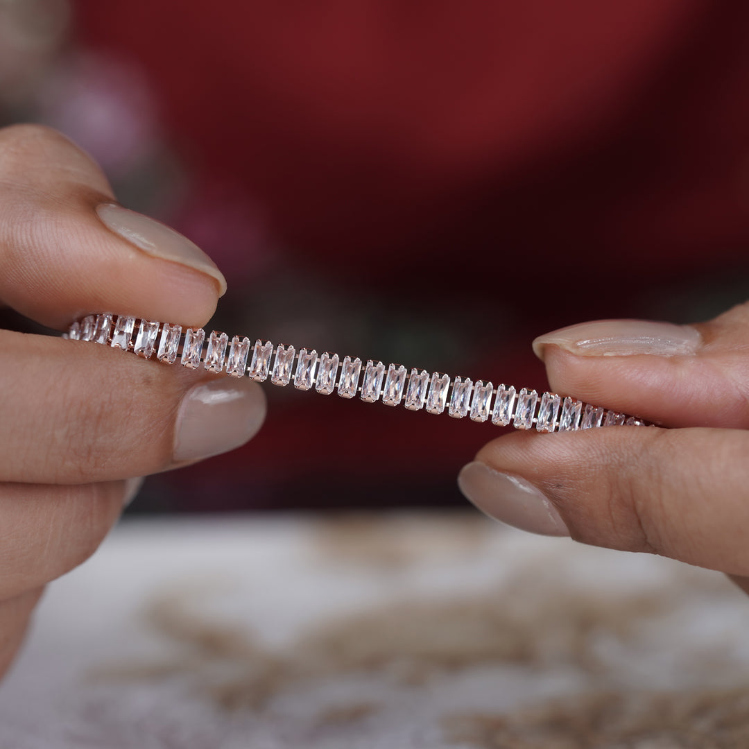Opulenza Rose Gold Baguette Bracelet