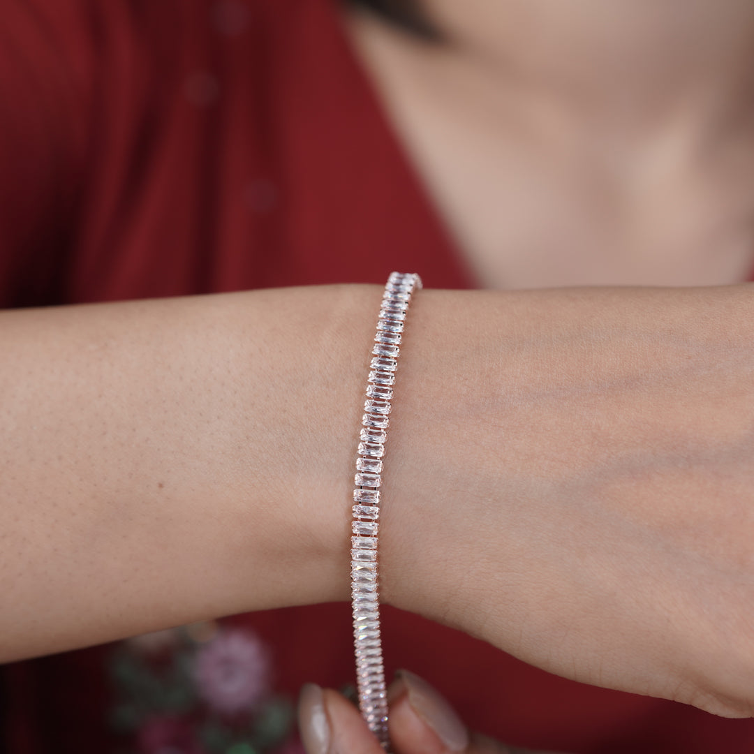 Opulenza Rose Gold Baguette Bracelet