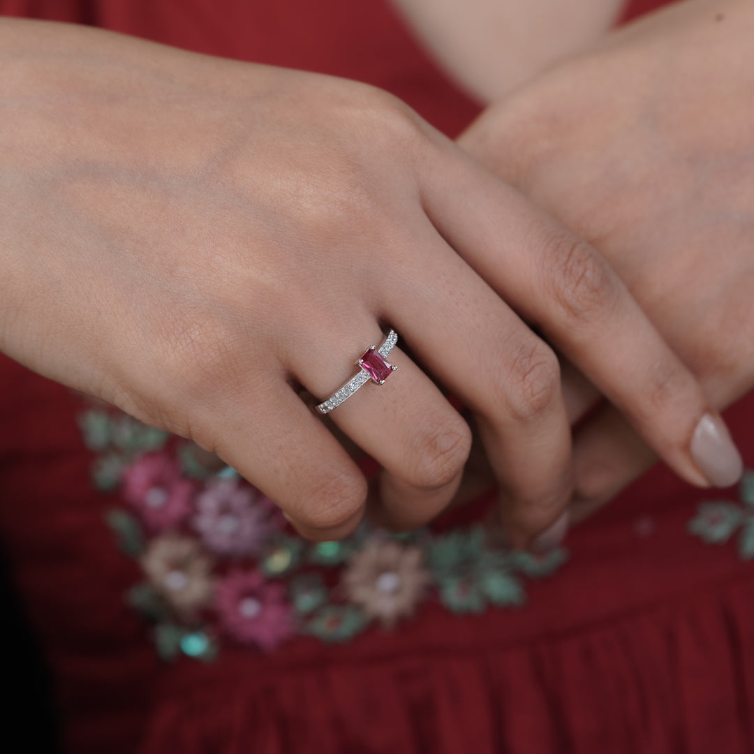 Blush Pink Sapphire Diamond Ring