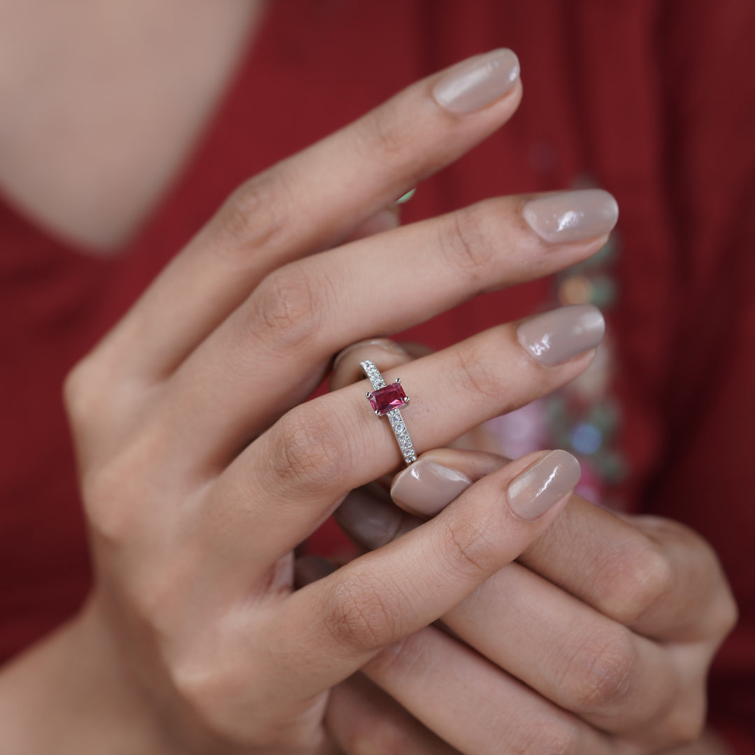 Blush Pink Sapphire Diamond Ring