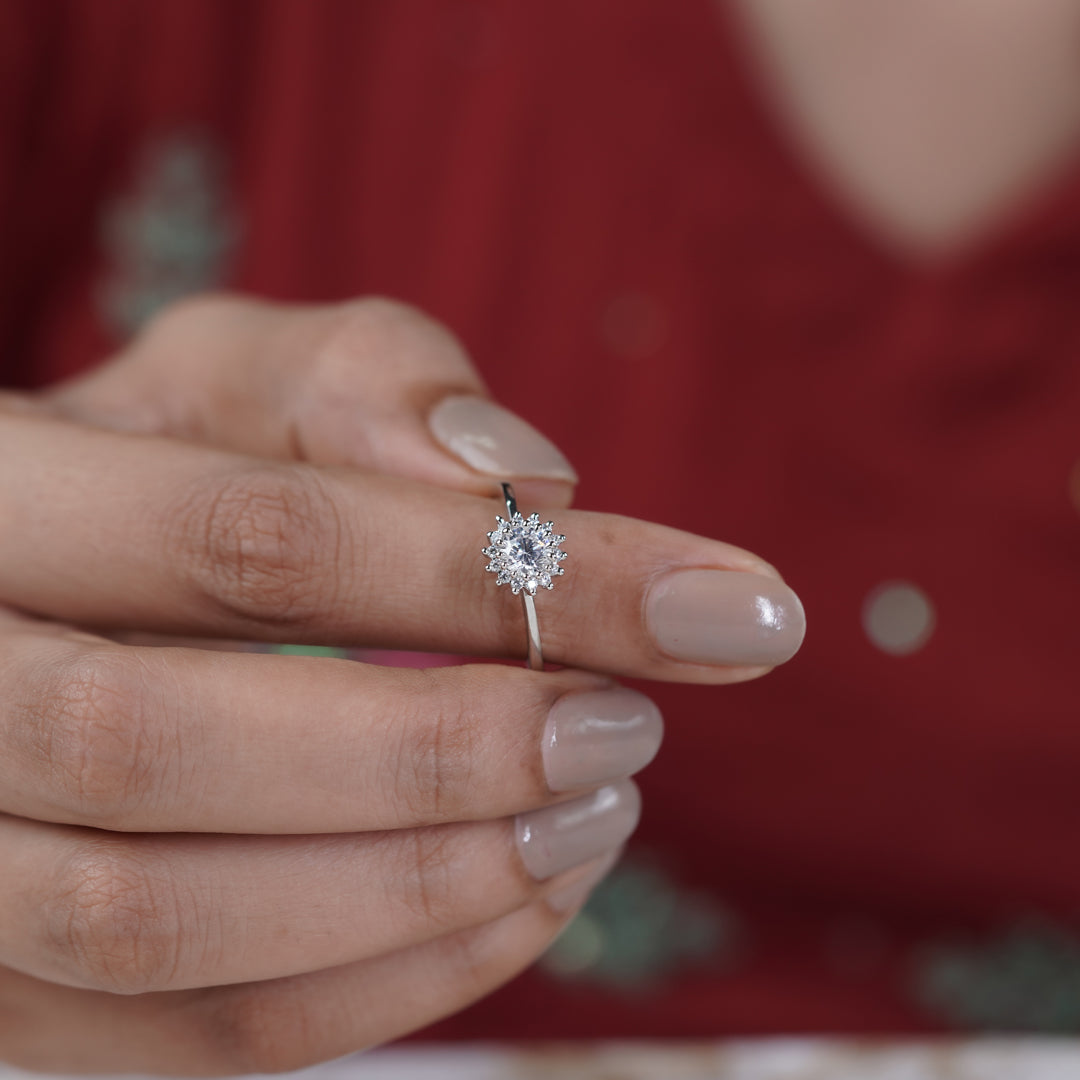 Eterna Flower Diamond Halo Ring