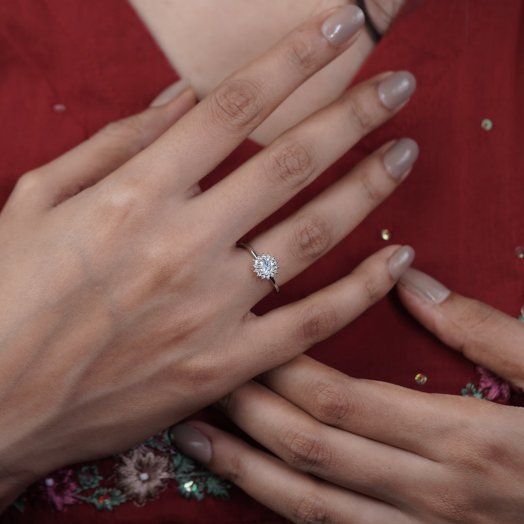 Eterna Flower Diamond Halo Ring