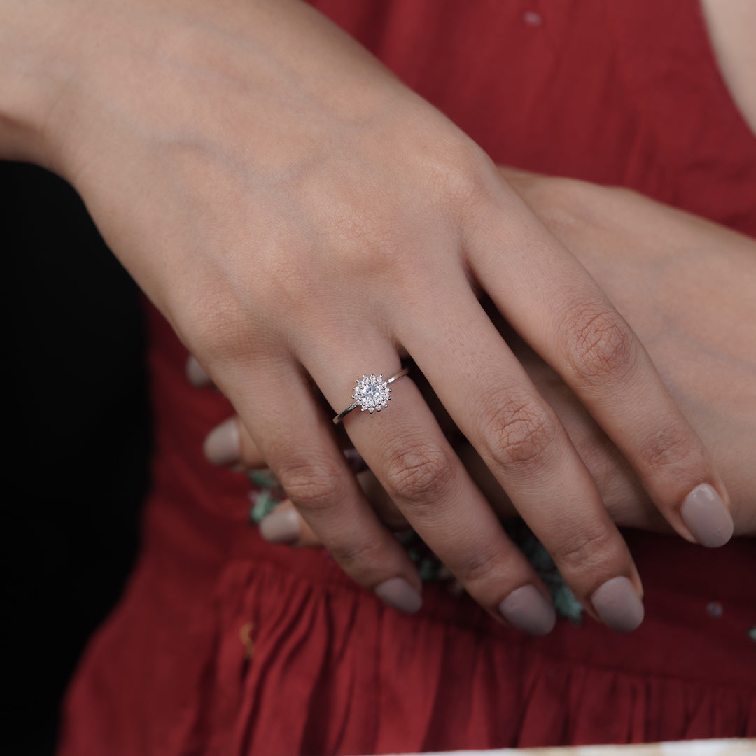 Eterna Flower Diamond Halo Ring