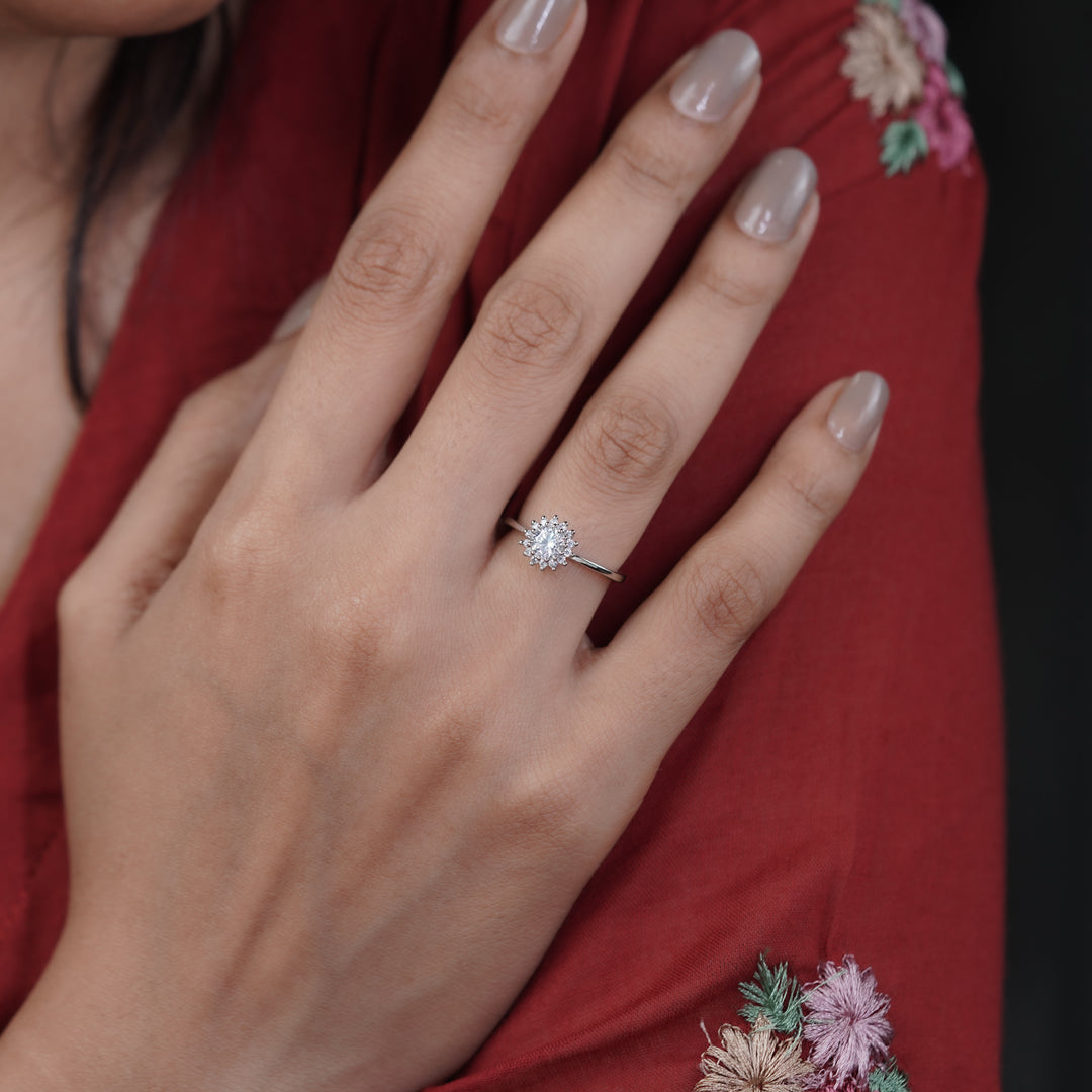 Eterna Flower Diamond Halo Ring