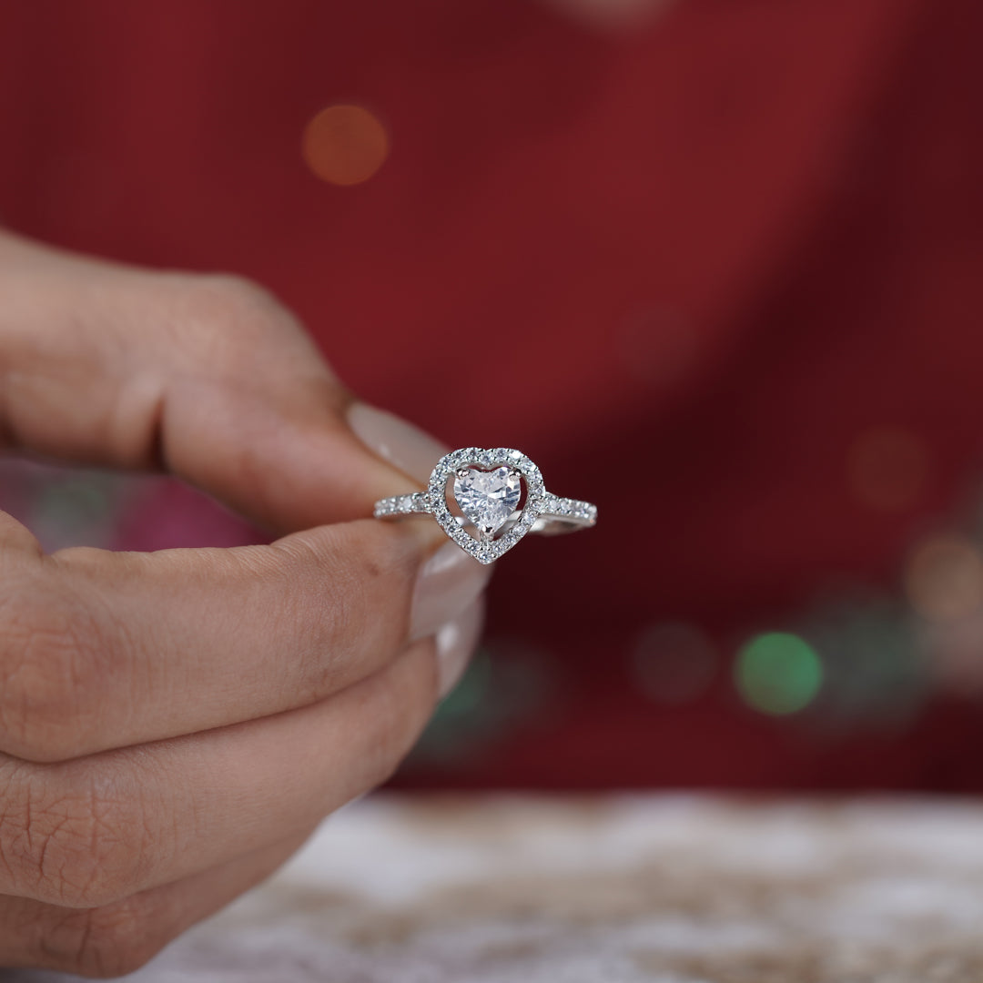Amora Heart Halo Ring