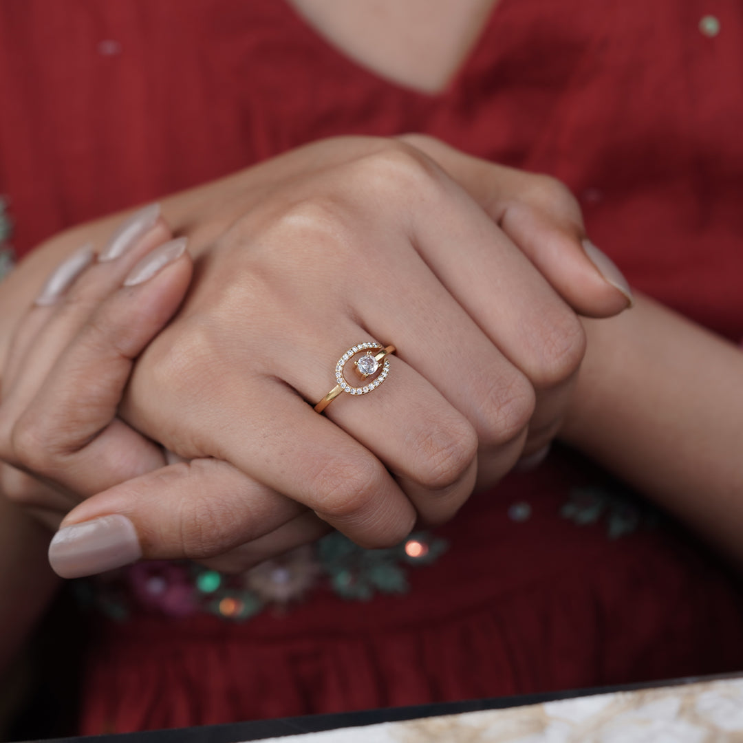 Luxpenny Aurora Swirl Halo Ring