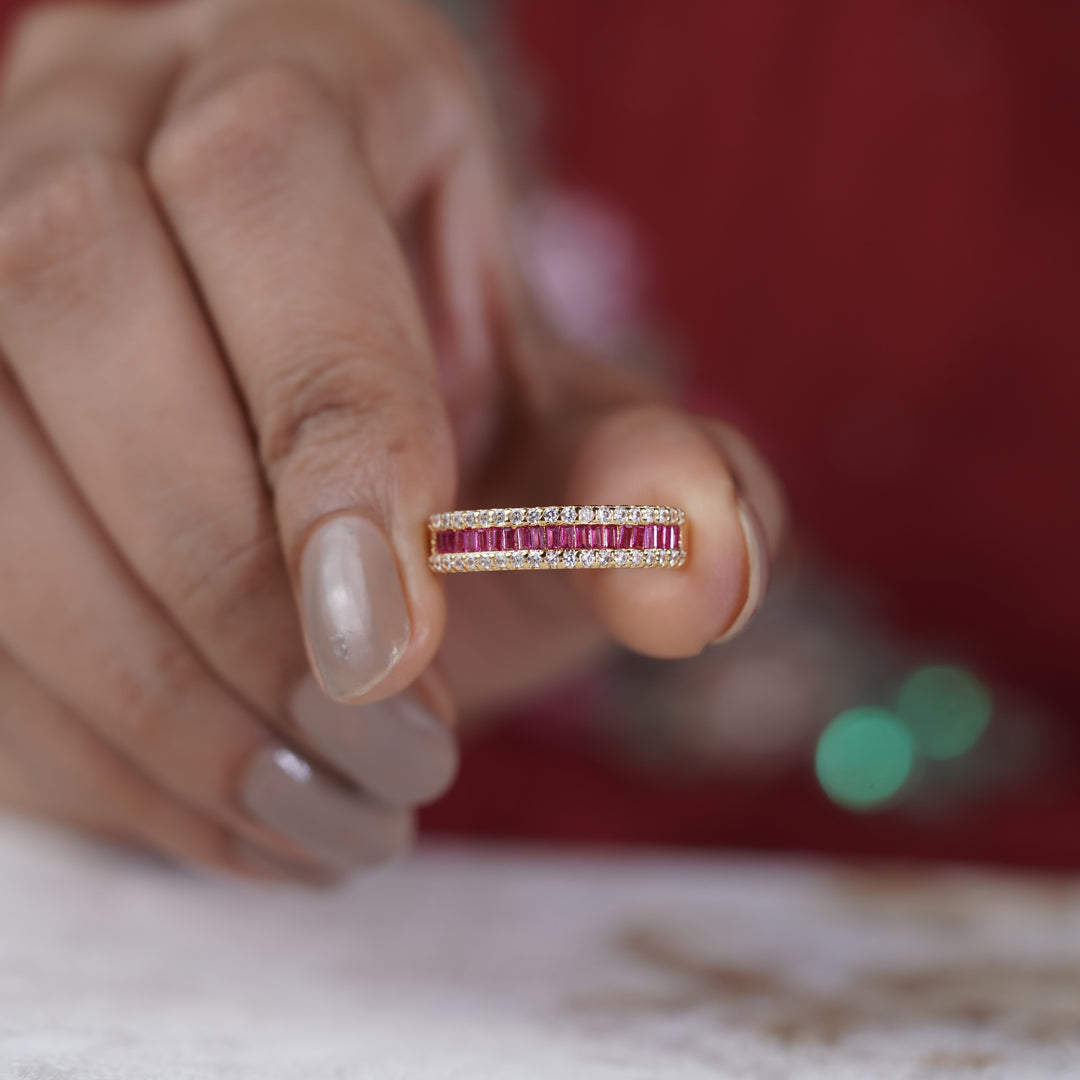 Luxpenny Ruby Royale Baguette Ring
