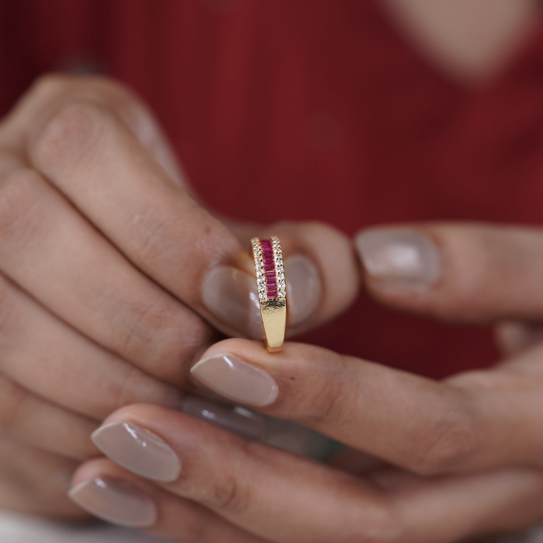 Luxpenny Ruby Royale Baguette Ring
