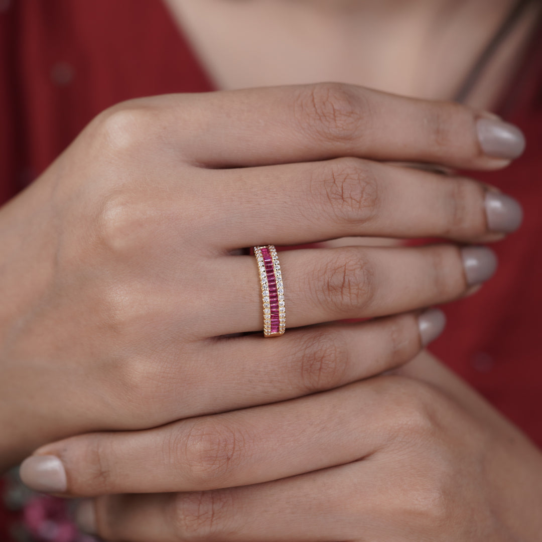 Luxpenny Ruby Royale Baguette Ring