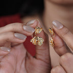 Elite Golden Petal Pearl Earrings