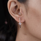 Rose Gold V Shape Crystal Earrings