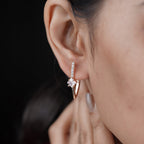 Rose Gold V Shape Crystal Earrings