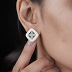Ivory Noir Blossom Luxe Stud Earrings