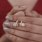 Crescent Diamond Glow Stud Earrings