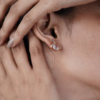 Crescent Diamond Glow Stud Earrings