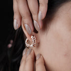 Diamond Enamel Hoop Earrings