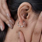 Diamond Enamel Hoop Earrings