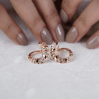Diamond Enamel Hoop Earrings