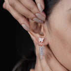 Butterfly Crystal Tassel Earrings