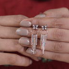 Butterfly Crystal Tassel Earrings