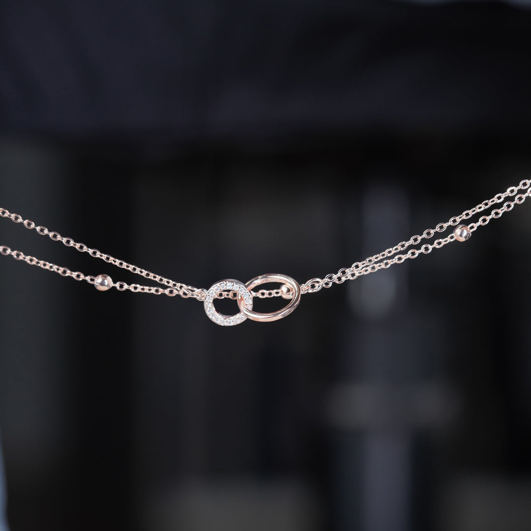 Interlocking Circle Rose Gold Anklet