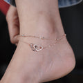 Luxpenny Twin Heart Rose Gold Anklet