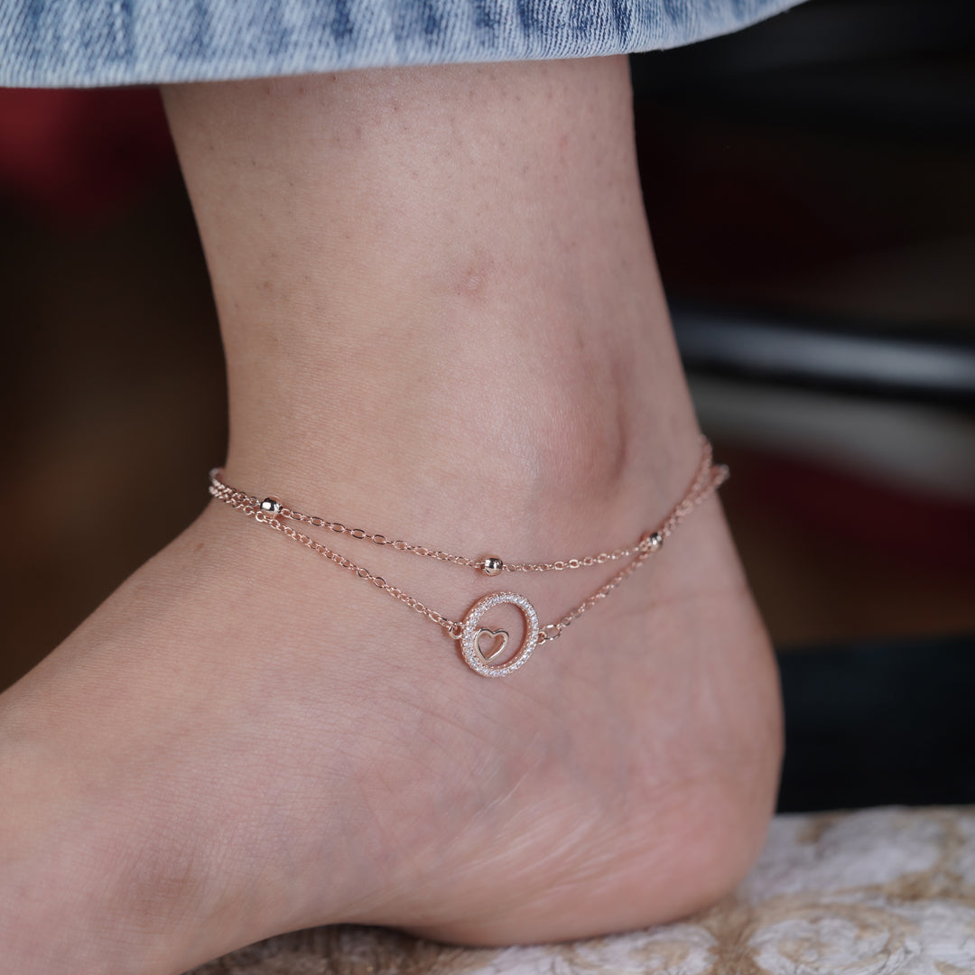 LuxeLove Heart Anklet