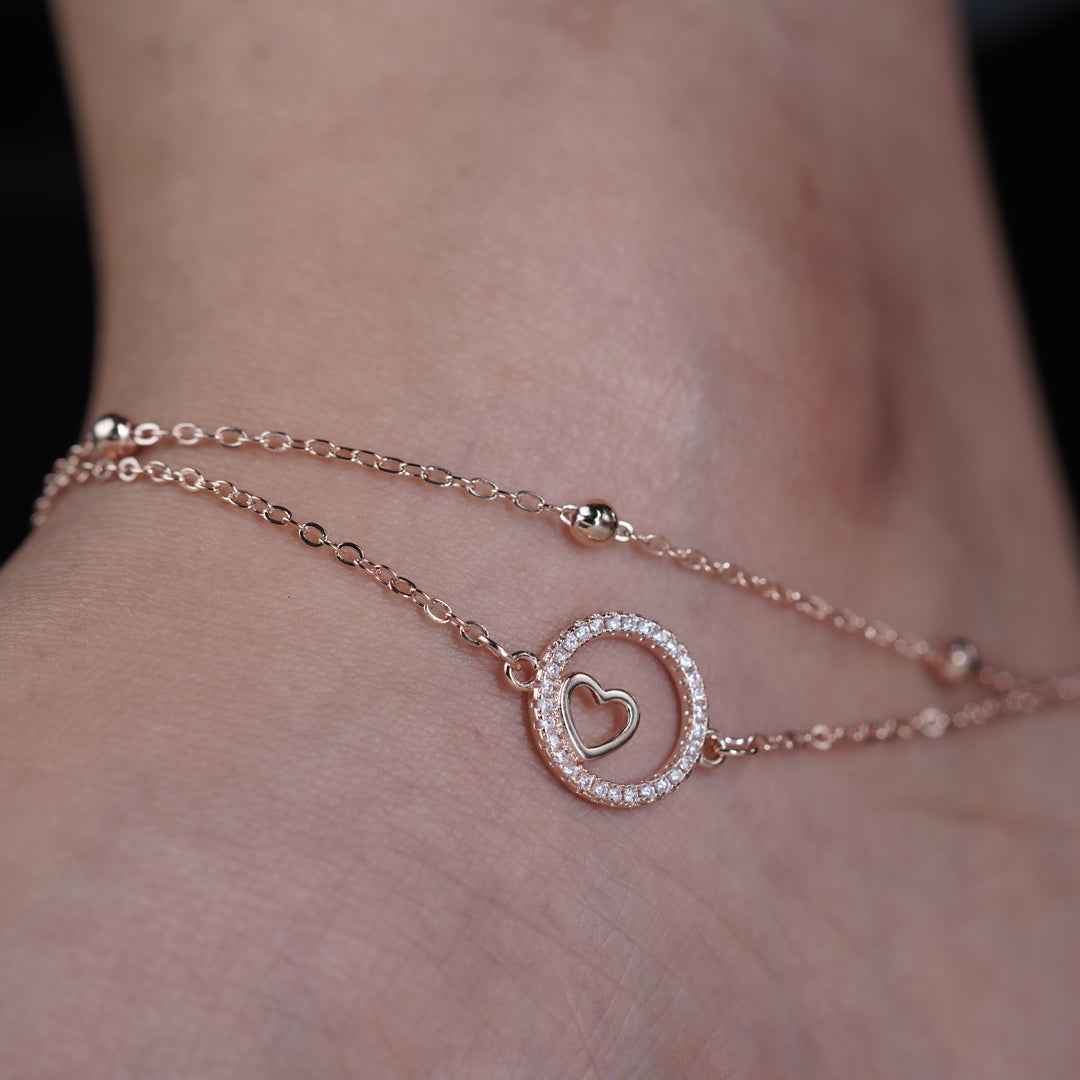 LuxeLove Heart Anklet