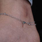Silver Heartbeat Charm Anklet