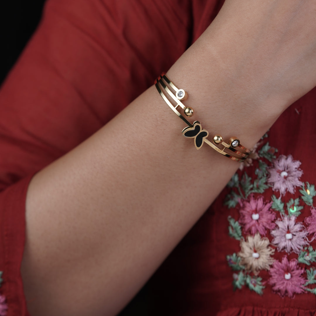 Elegant Butterfly Crystal Kada