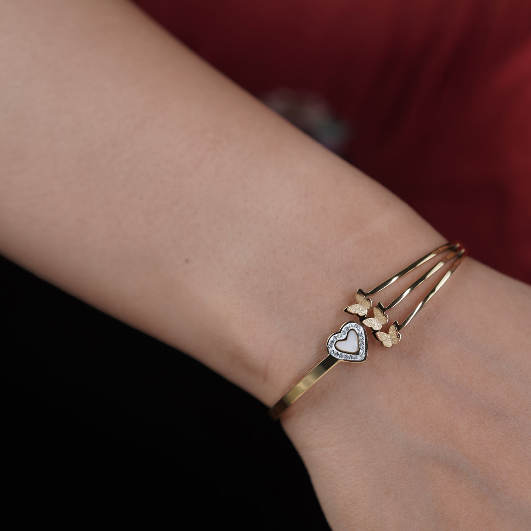 Divine Love Heart Gold Bracelet Kada