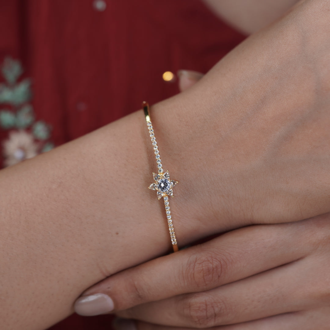 Elite Floral Spark Gold Kada