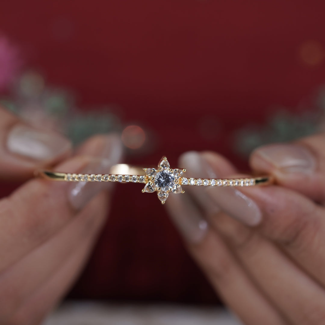 Elite Floral Spark Gold Kada