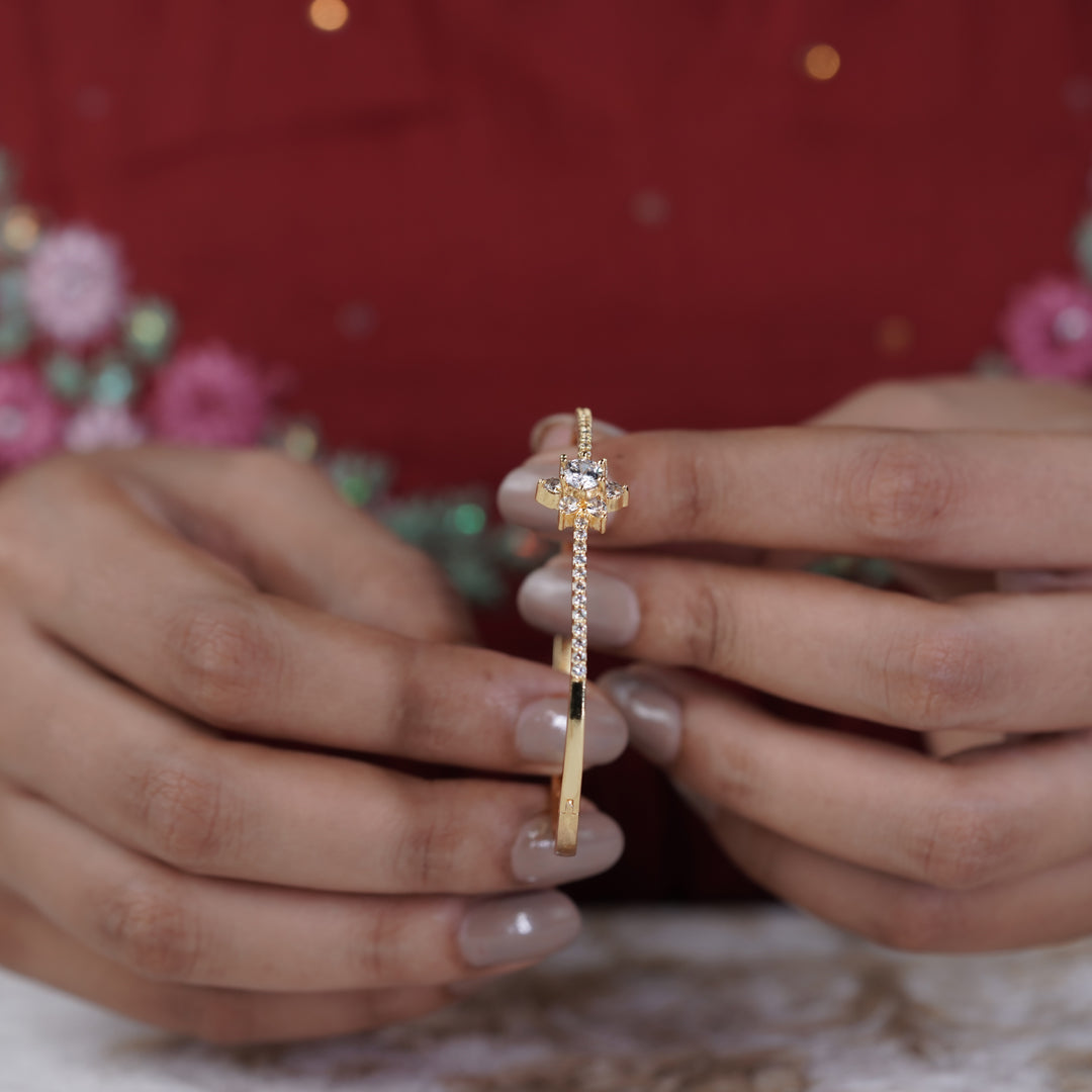 Elite Floral Spark Gold Kada