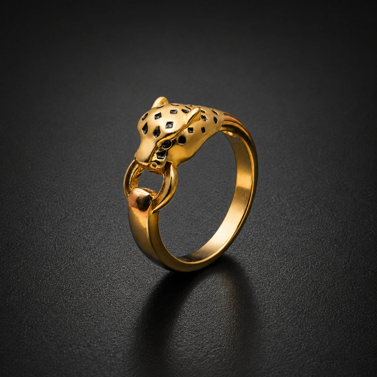 Golden Panther Link Ring