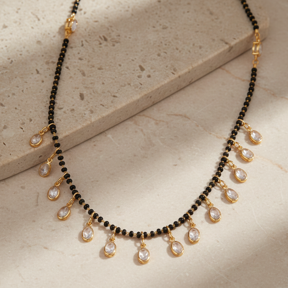 Owl Crystal Tanmaniya Mangalsutra