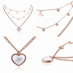 Pearl Heart 2 Layer Chain Necklace