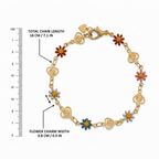 Floral Love Gold Charm Bracelet