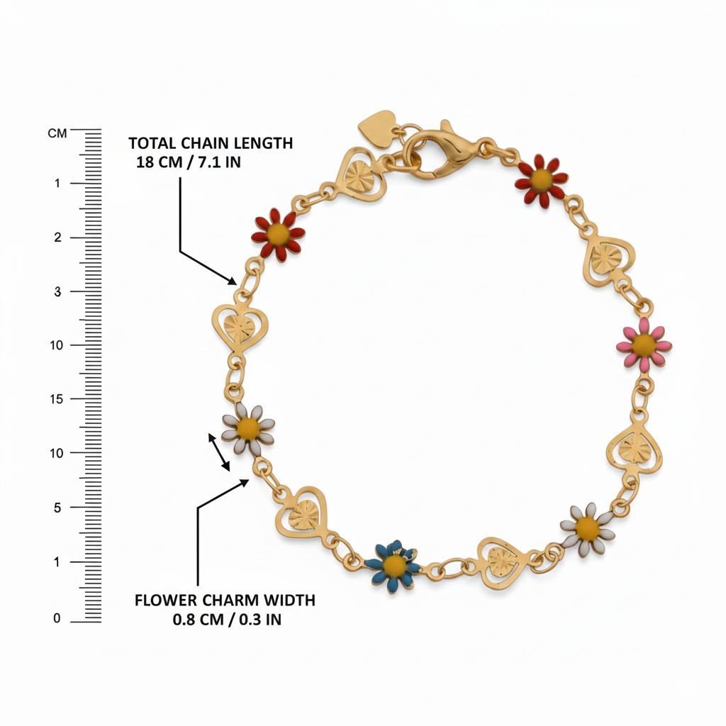 Floral Love Gold Charm Bracelet