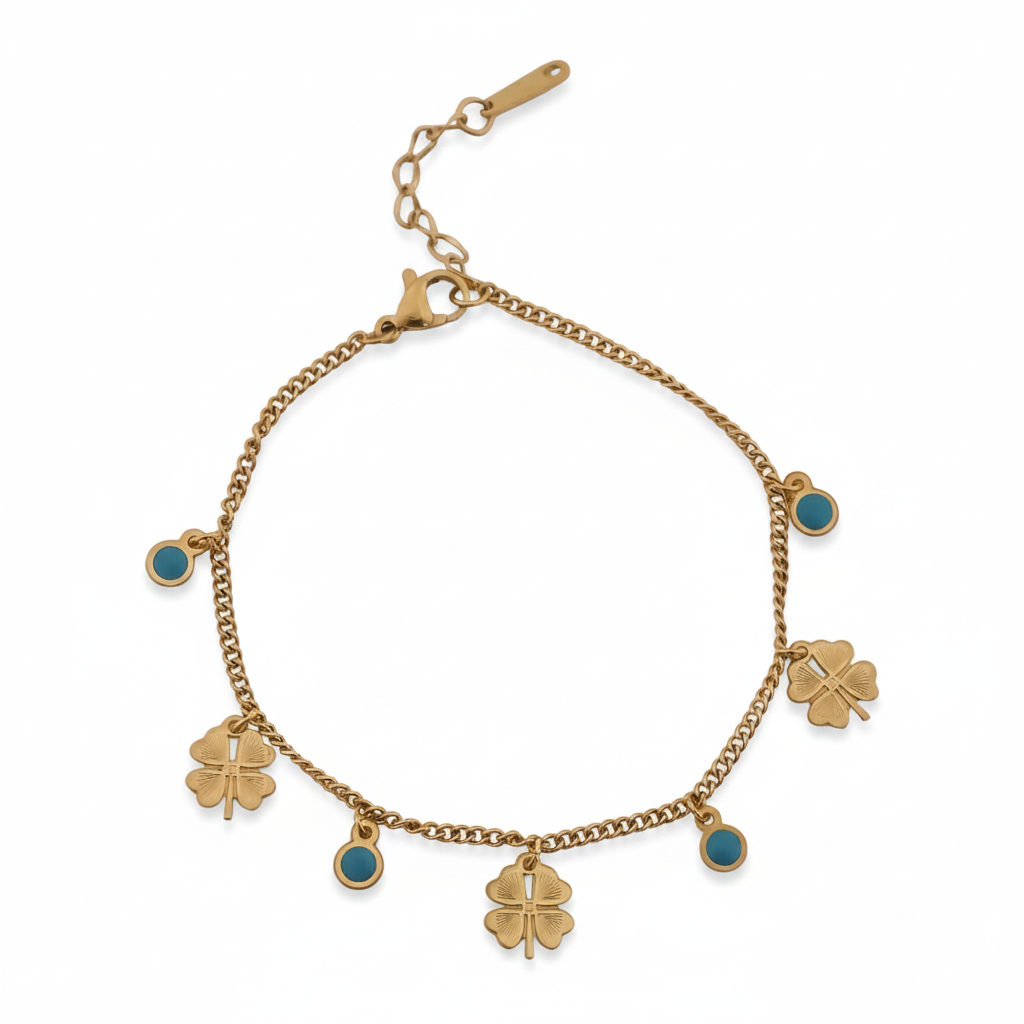 Celestial Clover Nazar Gold Bracelet