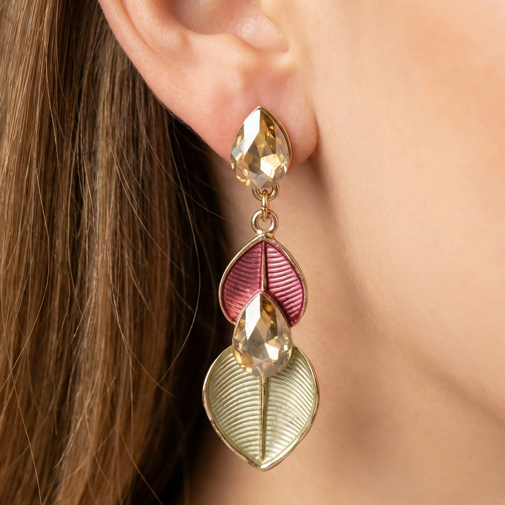 Prism Leaf Statement Earrings