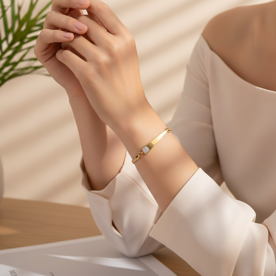 Imperial Gold Bar Snake Chain Bracelet