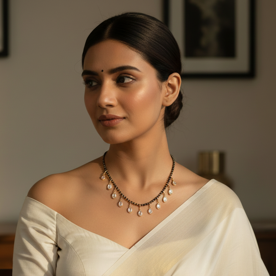 Owl Crystal Tanmaniya Mangalsutra