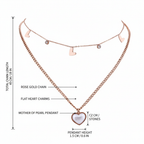Pearl Heart 2 Layer Chain Necklace