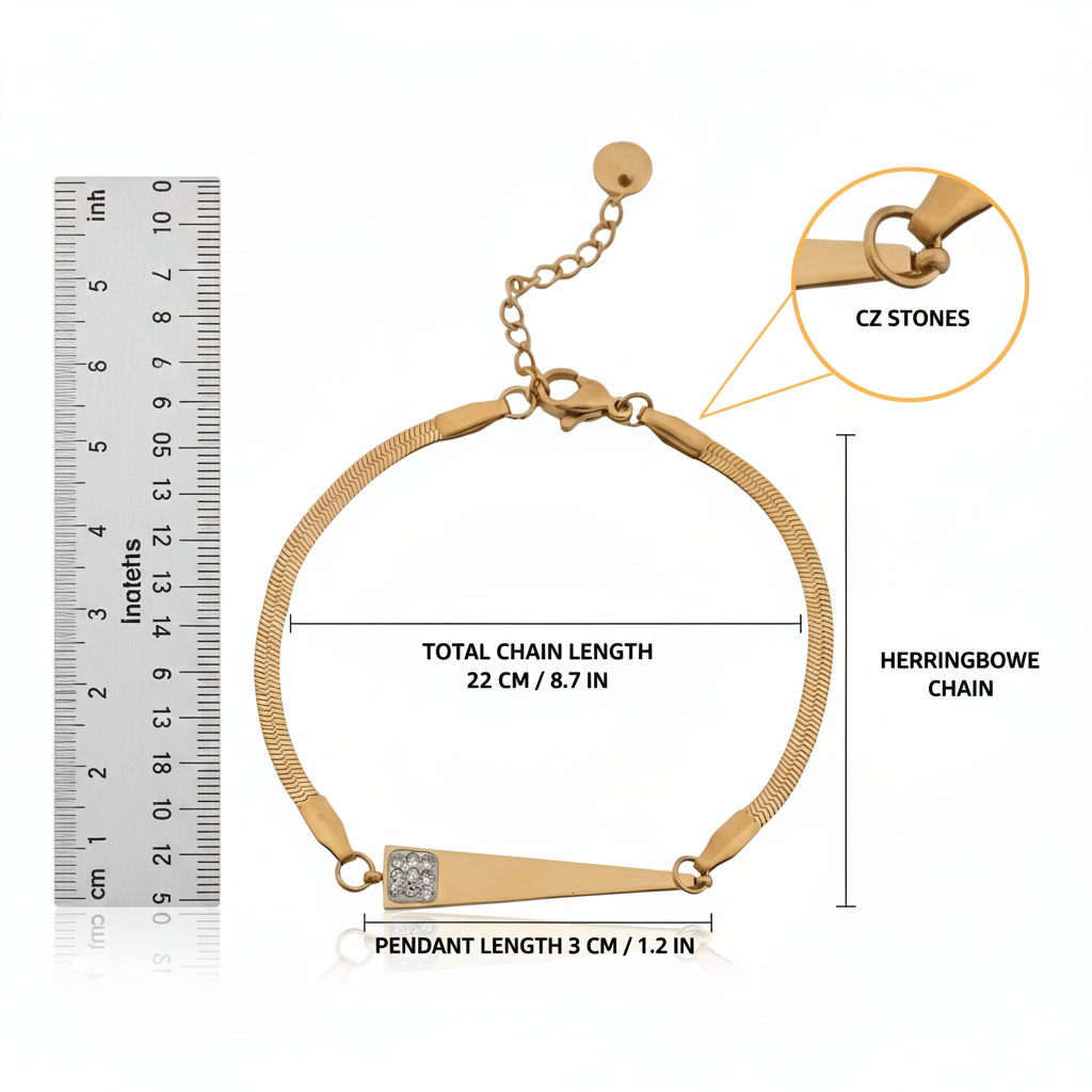 Imperial Gold Bar Snake Chain Bracelet