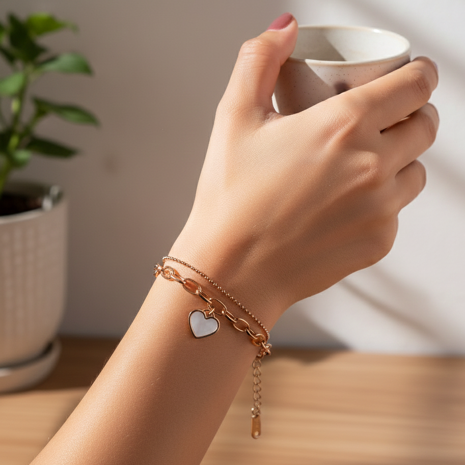 Amoura Luxe Heart Charm Bracelet
