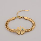 Elite Gold Nazar Clover Bracelet
