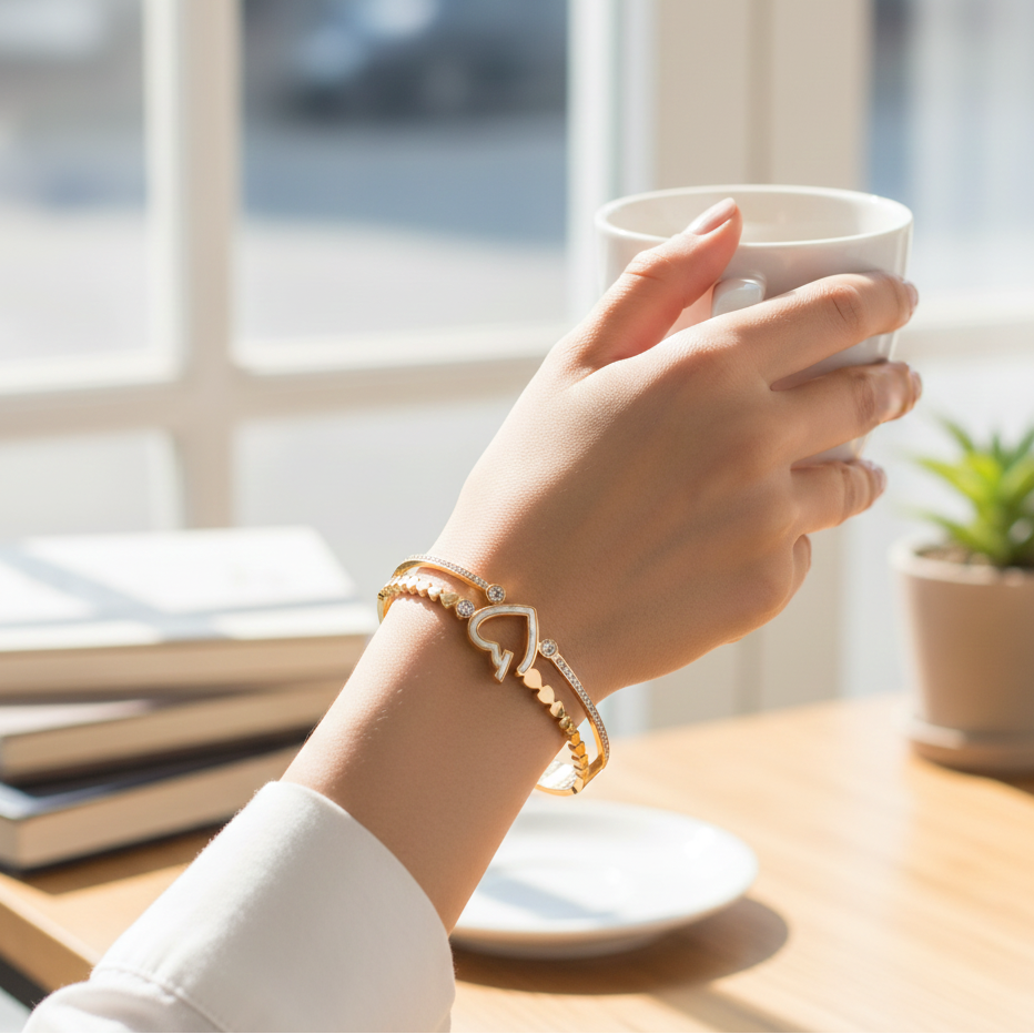 Love Heart Diamond Kada