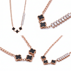 Clover Black Necklace