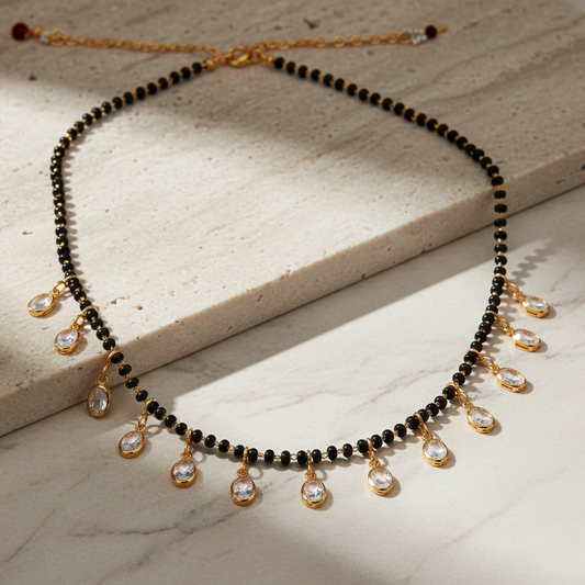 Owl Crystal Tanmaniya Mangalsutra